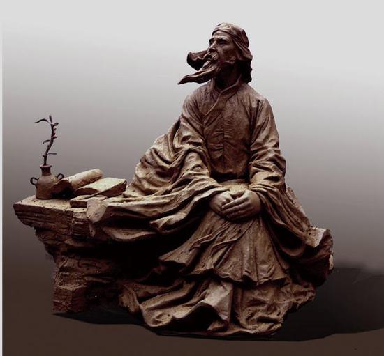 黄宗羲 作者：鲍海宁 创作年代：2001 规格：30×40×60cm