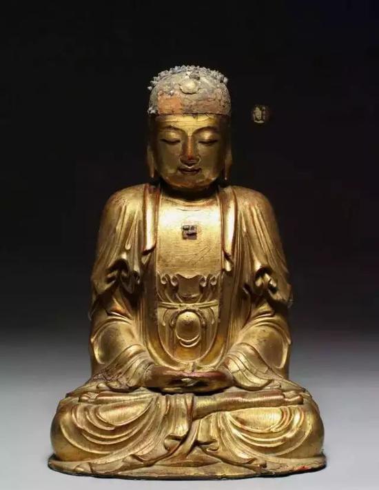 明 木胎髹漆阿弥陀佛