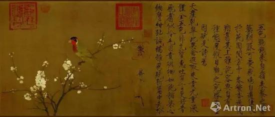 《五色鹦鹉图》宋 趙佶
