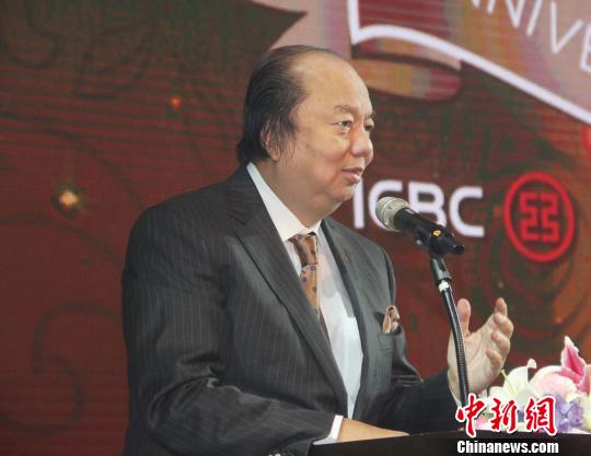 印尼著名侨领翁俊民博士到场祝贺。　林永传 摄